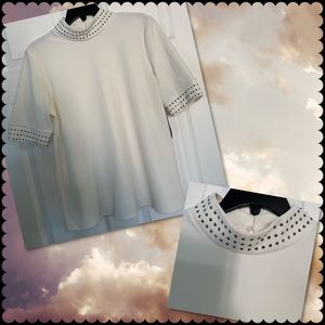 Worthington Women’s Mock Neck Short Sleeve T-Shirt